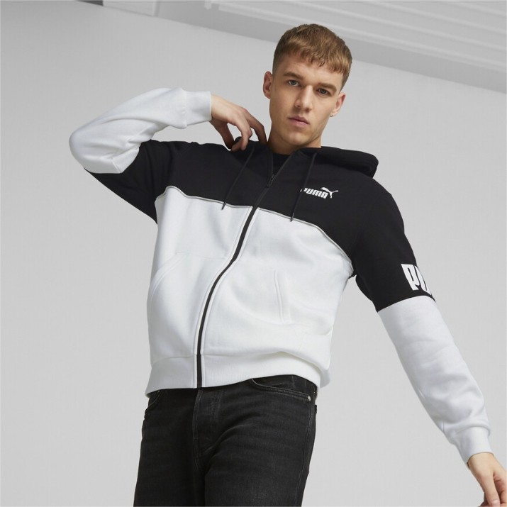 Hanorac pentru bărbați Puma Power Colorblock Full-Zip Hoodie Fl Puma White XXL