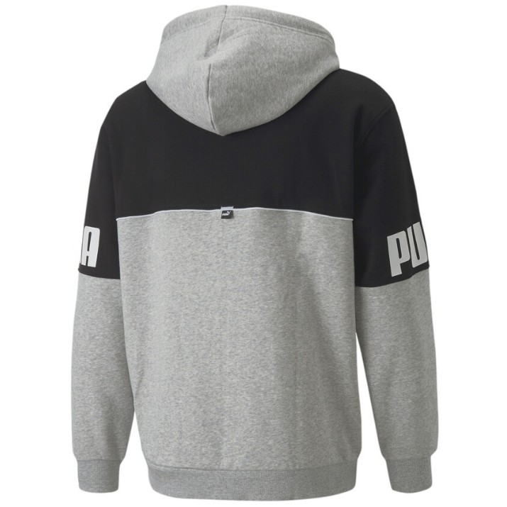 Мужская толстовка Puma Power Colorblock Full-Zip Hoodie Fl Light Gray Heather XS