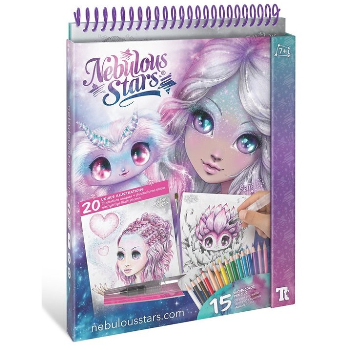 Carte de colorat pentru copii Nebulous Stars Watercoloring Book Set (11133)