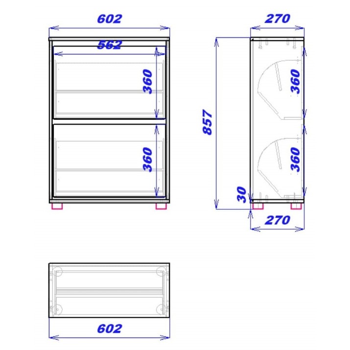 Rafturi pentru pantofi Mobildor-Lux Leo 86x60x27 Sonoma/White (10008613)