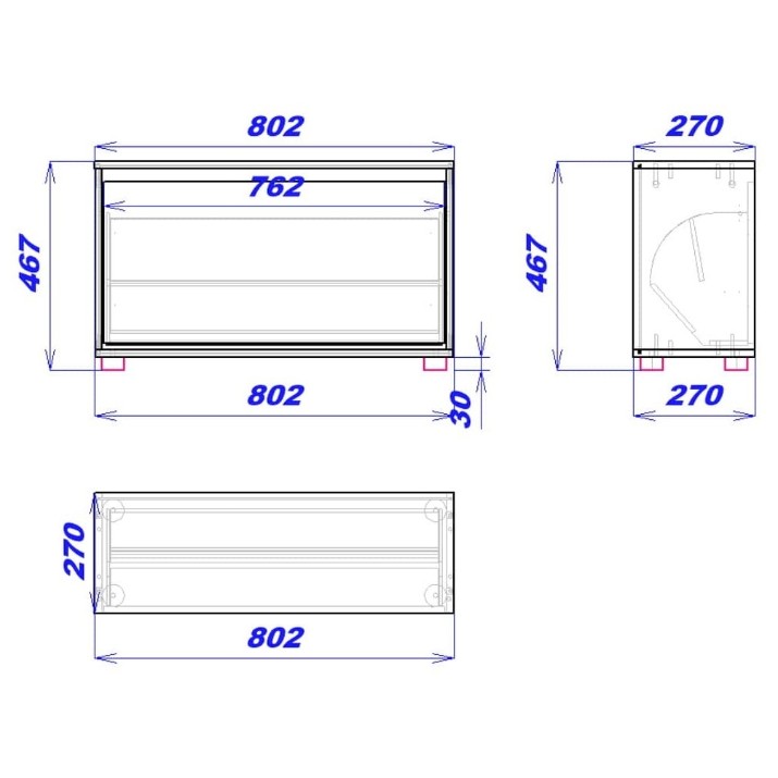 Rafturi pentru pantofi Mobildor-Lux Leo 47x80x27 Sonoma/White (10008606)