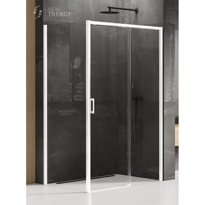 Cabină de duș New Trendy Prime White R D-0401A/D-0219B 100x80x200 Hinged (17214)