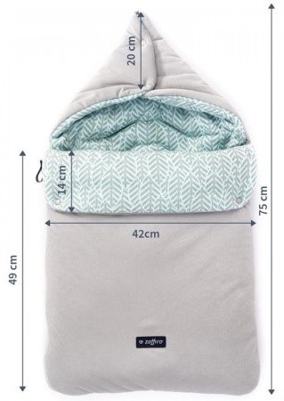 Детский зимний чехол Womar Zaffiro 5in1 Grey Velvet + Mint Leaves