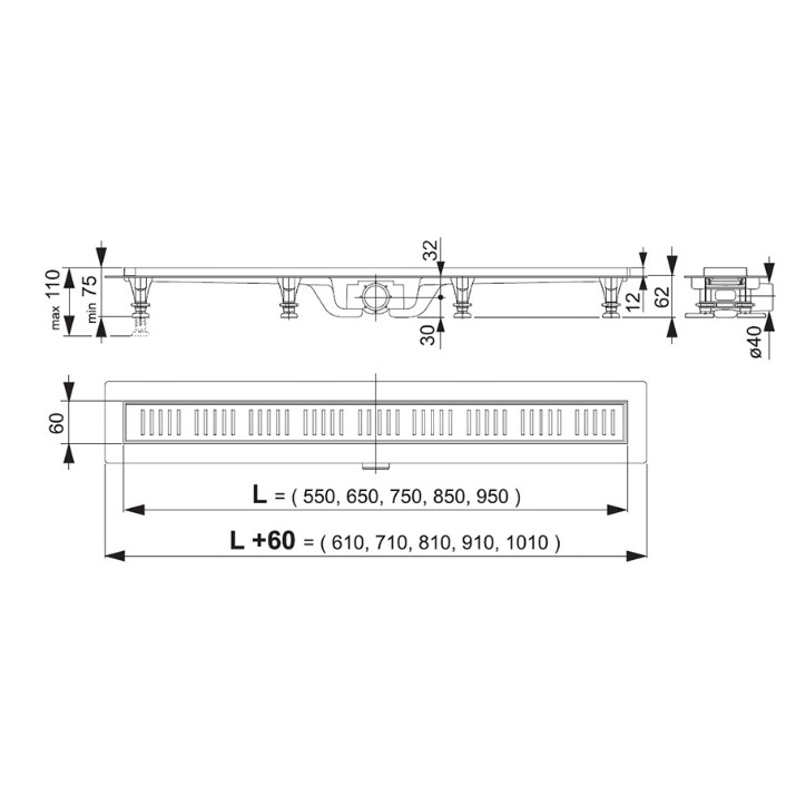Трап для душа Alcaplast APZ10-850M (10402)