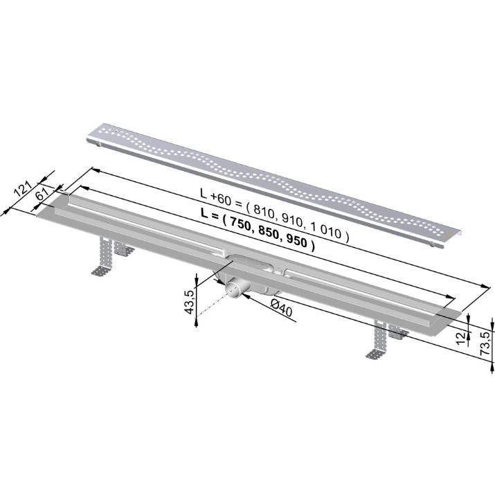 Rigolă de duș Alcaplast APZ8-650M (10398)