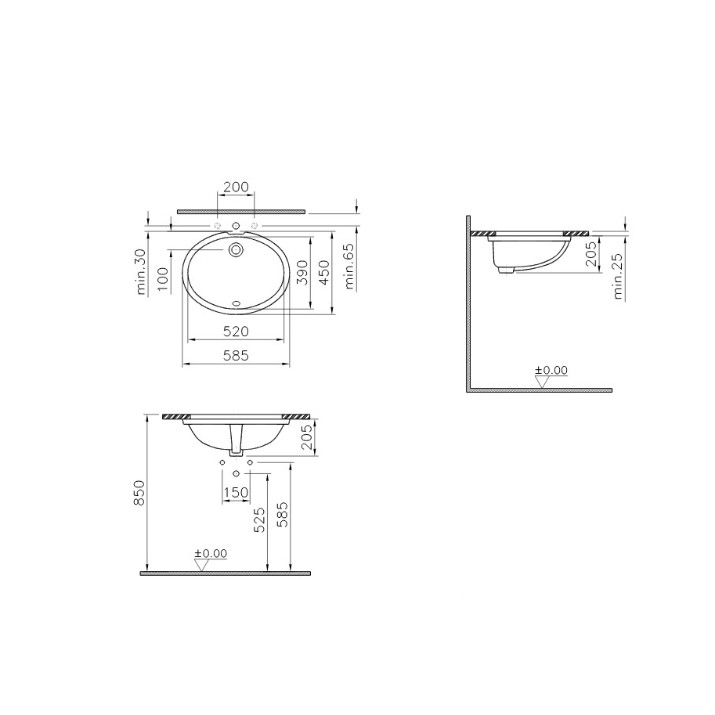 Умывальник Vitra S20 (6069B003-0012)