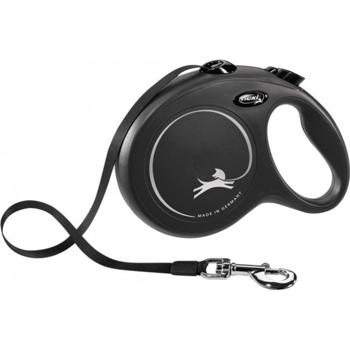 Поводок Flexi New Classic M Tape 5m Black