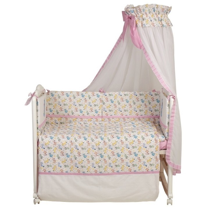 Детское постельное белье Polini Kids Собачки 7 120х60 Розовый