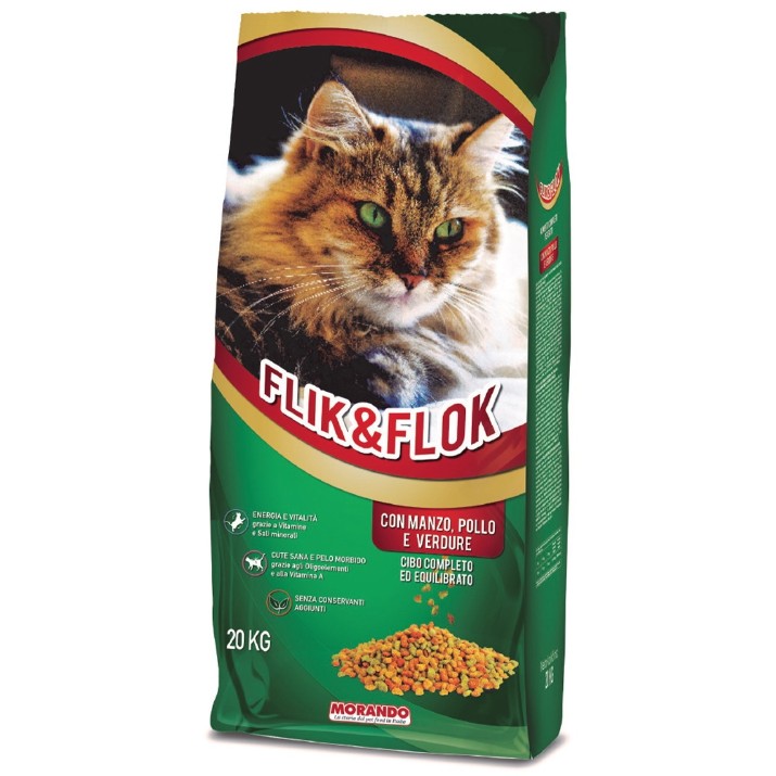Hrană uscată pentru pisici Morando Flik & Flok Beef & Chicken 20kg