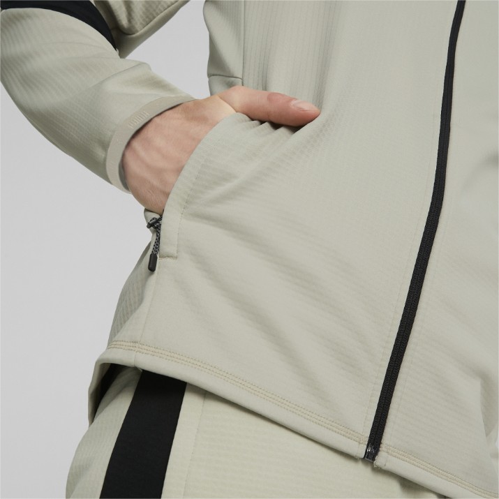 Hanorac pentru bărbați Puma Evostripe Warm Full-Zip Hoodie Pebble Gray S