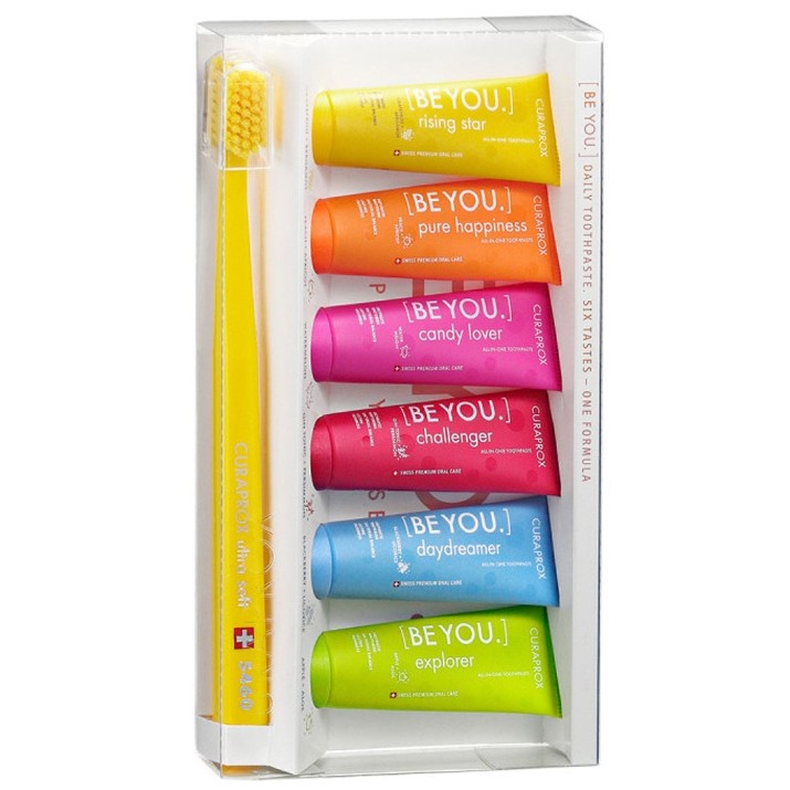 Набор зубных паст + зубная щетка Curaprox Be You Mixed 6pcs + Toothbrush