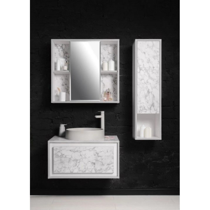 Шкаф с умывальником Montebella Set 51.02 800x500 Bianco LED 550x425 Koala