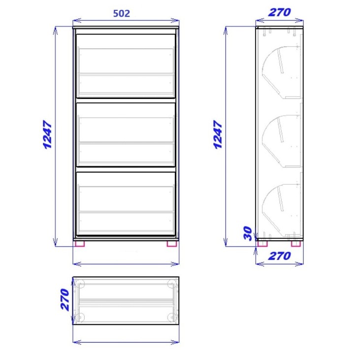 Rafturi pentru pantofi Mobildor-Lux Leo 125x50x27 White (10008756)