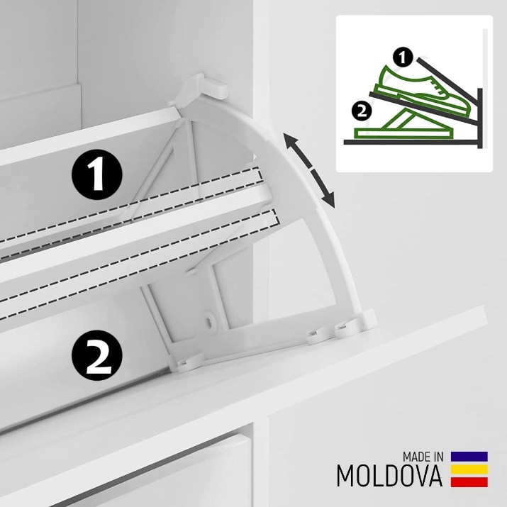 Обувница Mobildor-Lux Leo 203x50x27 Sonoma/White (10008683)