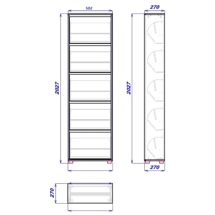 Обувница Mobildor-Lux Leo 203x50x27 Sonoma/White (10008683)
