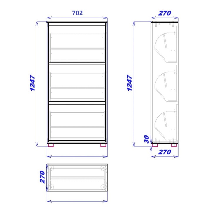 Rafturi pentru pantofi Mobildor-Lux Leo 125x70x27 Sonoma (10008661)