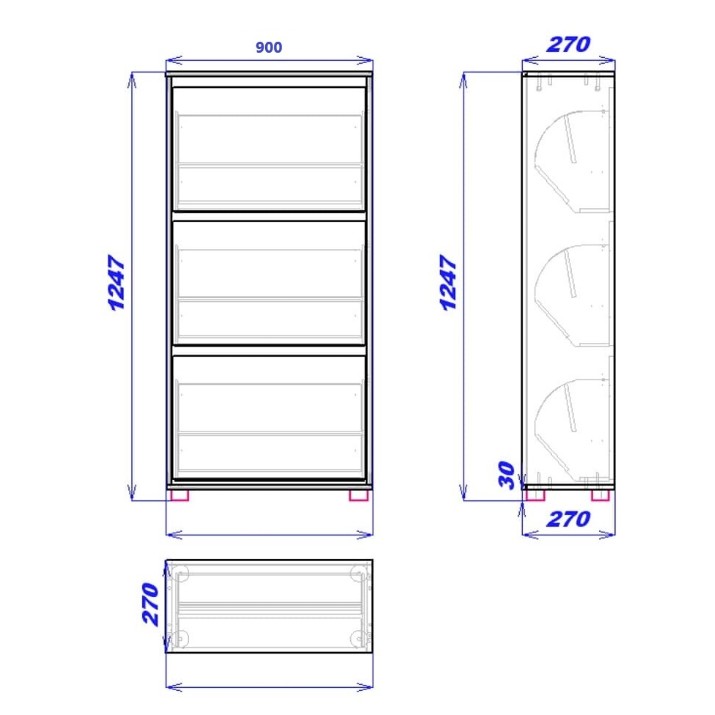 Rafturi pentru pantofi Mobildor-Lux Leo 125x90x27 Sonoma (10008493)