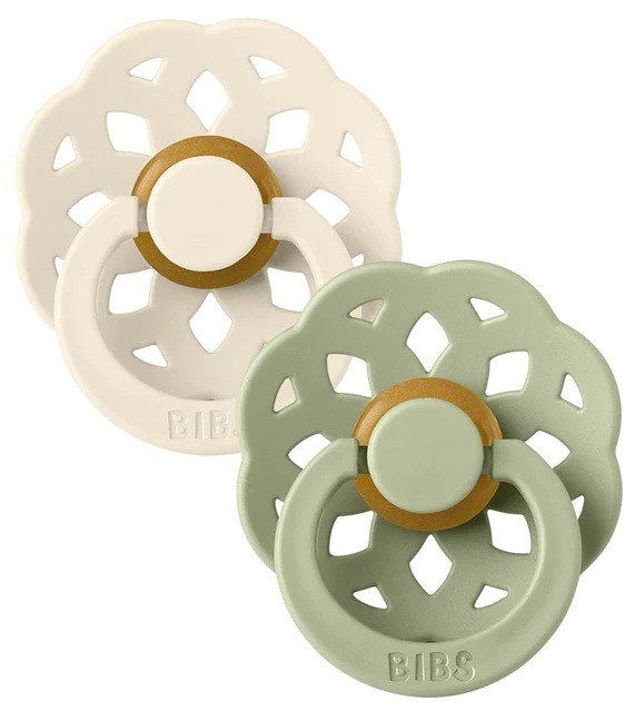 Suzeta BIBS Boheme 2 Pack 0+ months Ivory/Sage