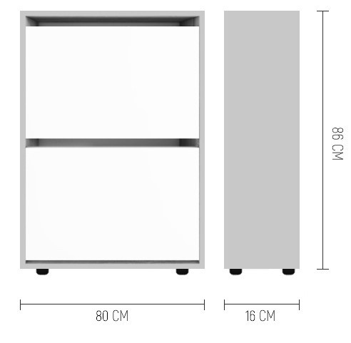 Rafturi pentru pantofi Mobildor-Lux Leo Slim 86x80x16 Sonoma/White (10008566)