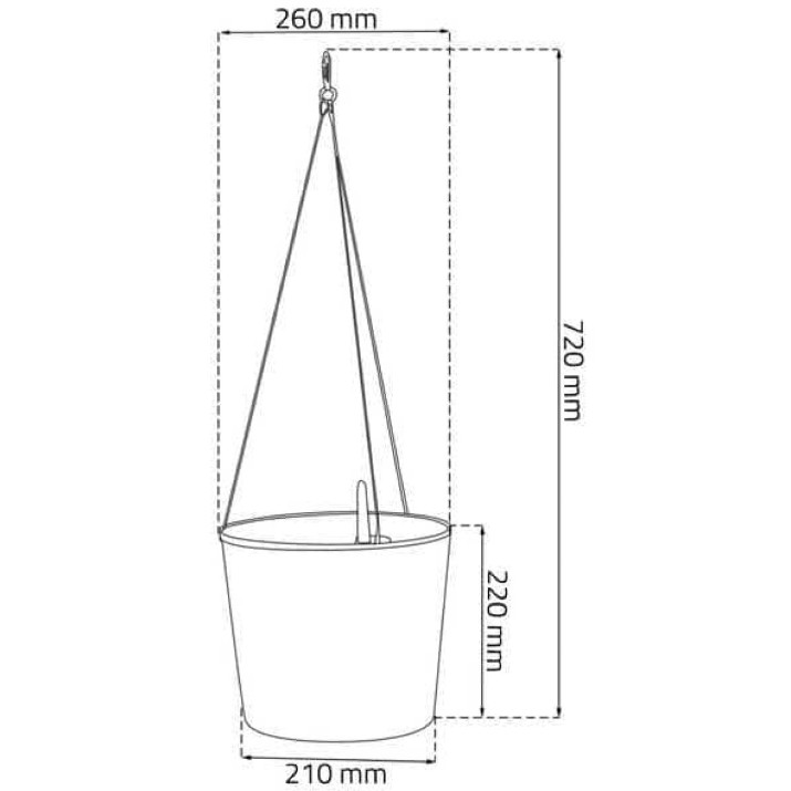 Цветочный горшок Prosperplast Rato W DRTW260-440U