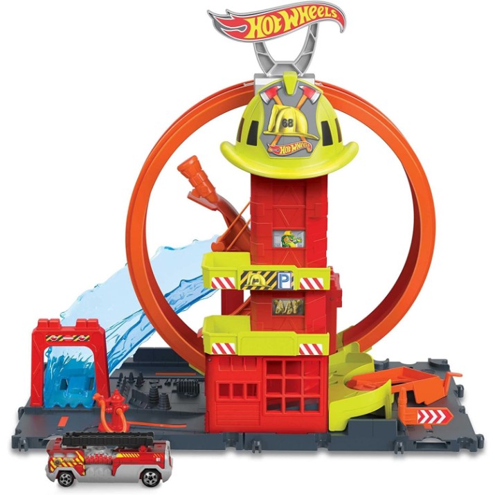 Детская игровая дорога Hot Wheels Super Loop Fire Station (HKX41)