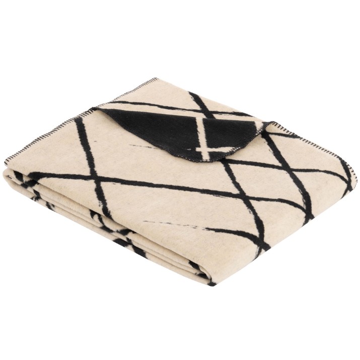 Плед IBENA Jacquard Palin 150x200cm Black/Beige