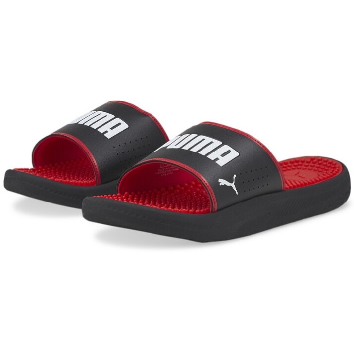 Șlapi pentru bărbați Puma Softride Slide Massage Puma Black/White/High Risk Red 44.5