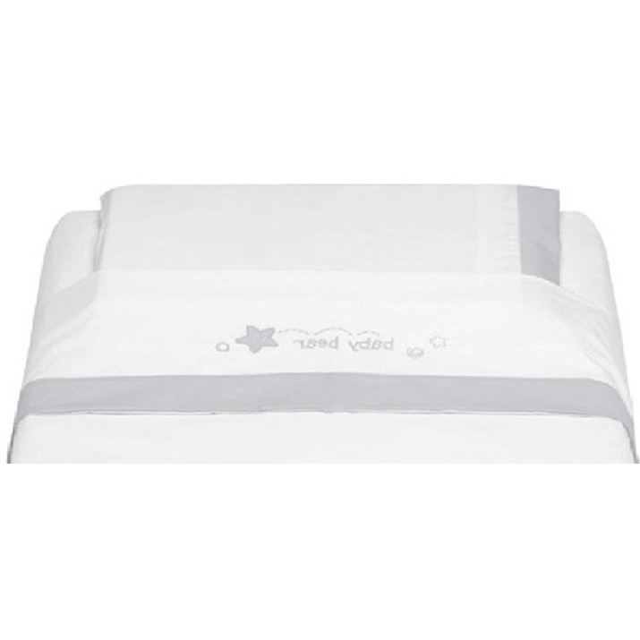 Lenjerie de pat pentru copii Cam Teddy 3pcs White/Grey (G289)