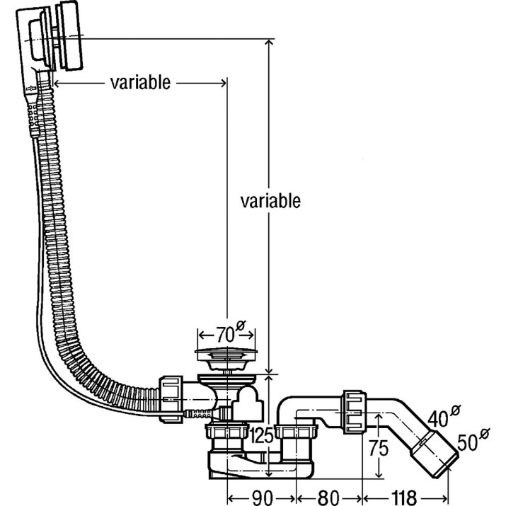 Sifon pentru cada Viega Simplex (495121)