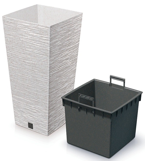 Цветочный горшок Prosperplast Furu Square ECO Wood DFSH300W-S449W