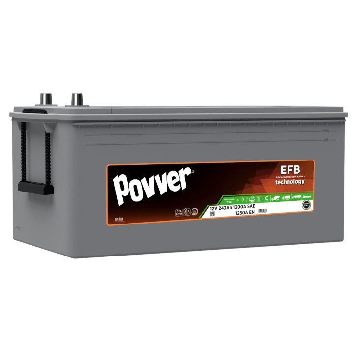 Автомобильный аккумулятор Povver 12V 240Ah 1300A (EFB.D6.240.125.B)