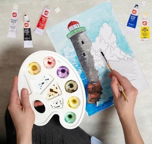 Carte de colorat pentru copii AS Акварель: Пейзажи (1038-11037)
