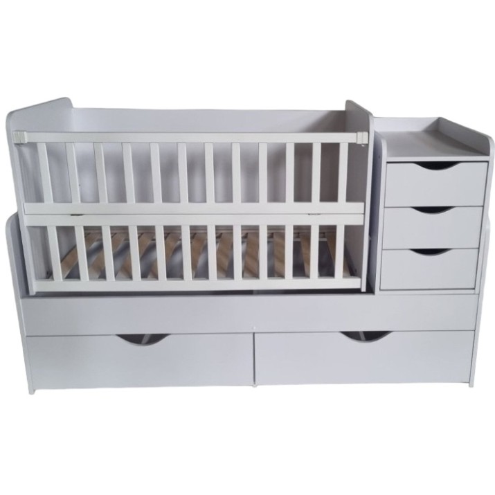 Pătuţ Eucalyptus Larry Premium Transformer White (DS-1001)