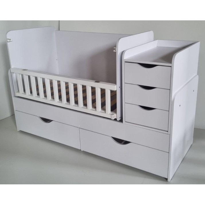 Pătuţ Eucalyptus Larry Premium Transformer White/Gray (DS-1002)