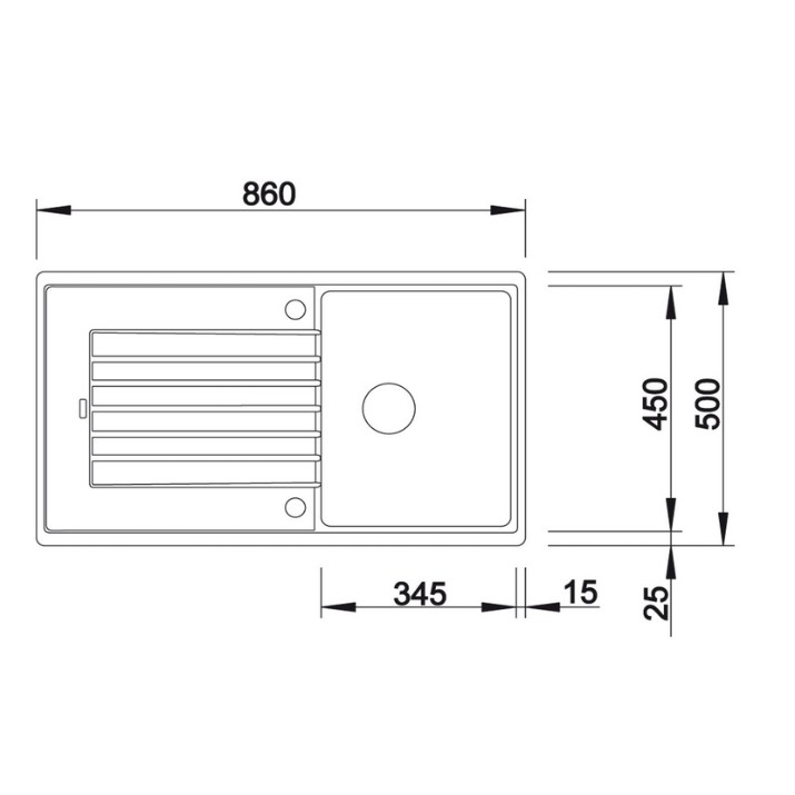Chiuvetă de bucătărie Blanco Zia 45 SL (516745)