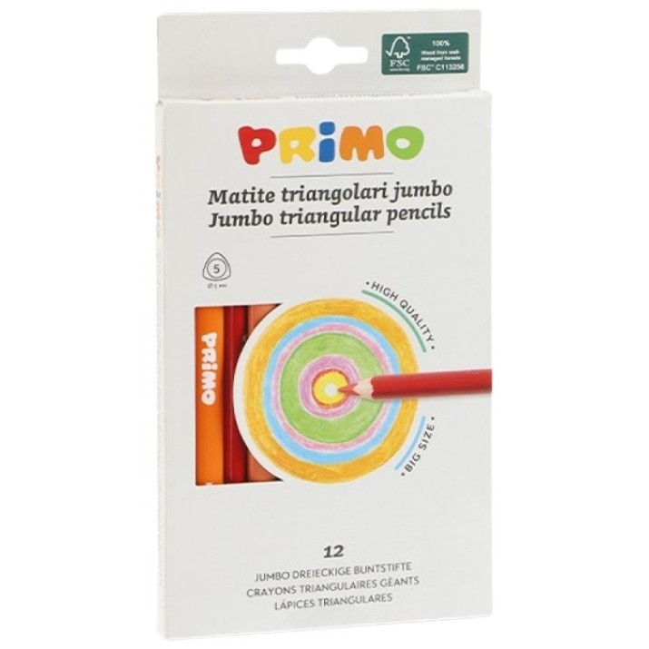 Набор цветных карандашей Primo 12pcs (519MAXITRIS12E)