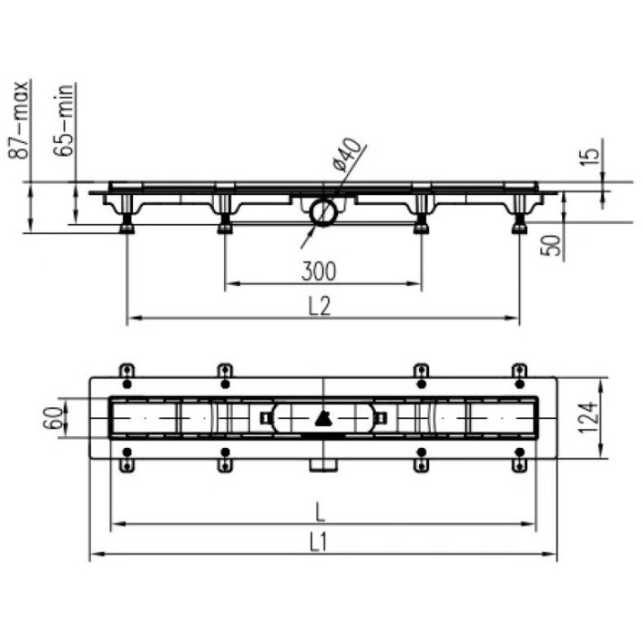 Трап для душа Chudej Square Mat 950x60mm (CH950S1)