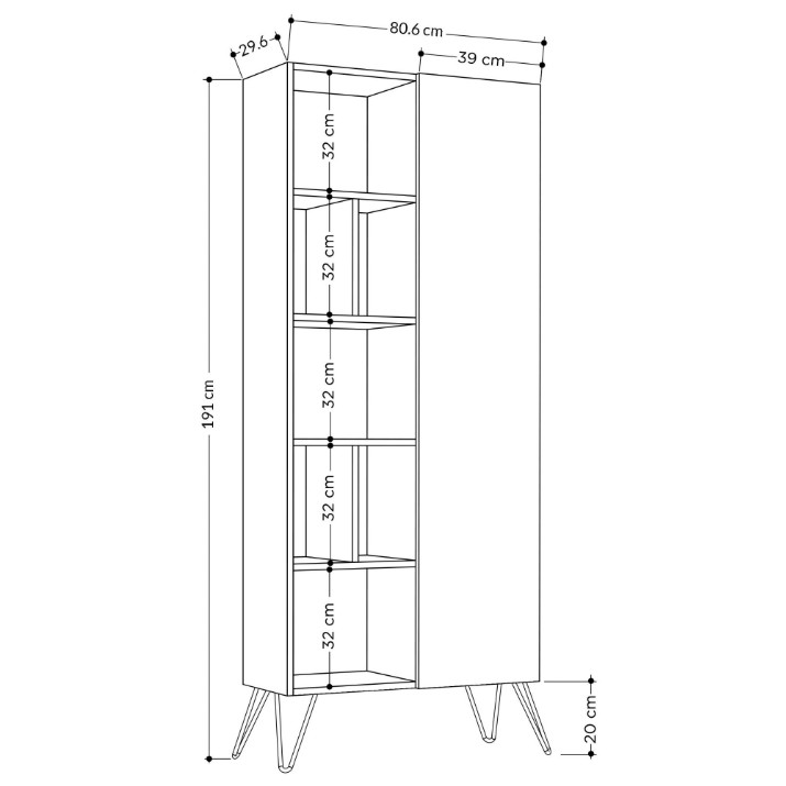 Etajeră Showdeko Jedda Bookcase (M.KT.02.20984.2)