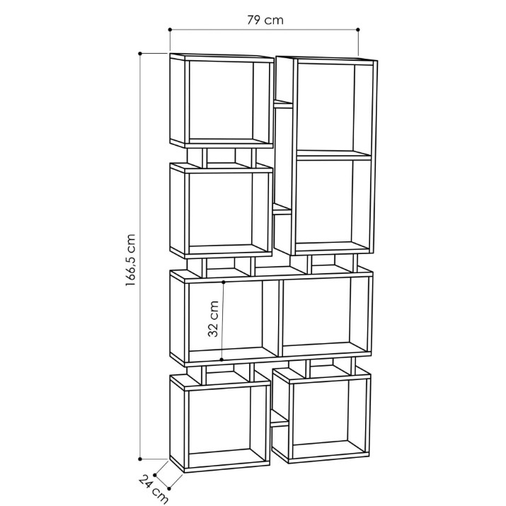 Etajeră Showdeko Rail Bookcase (M.KT.02.12174.12)