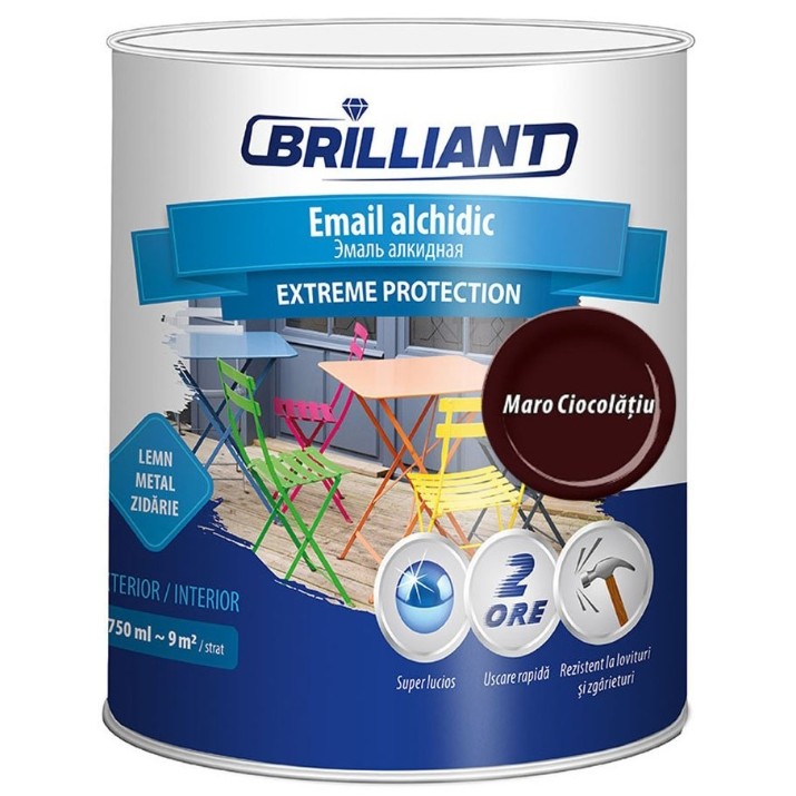 Эмаль Brillant Extreme Protoction 0.75L Chocolate brown