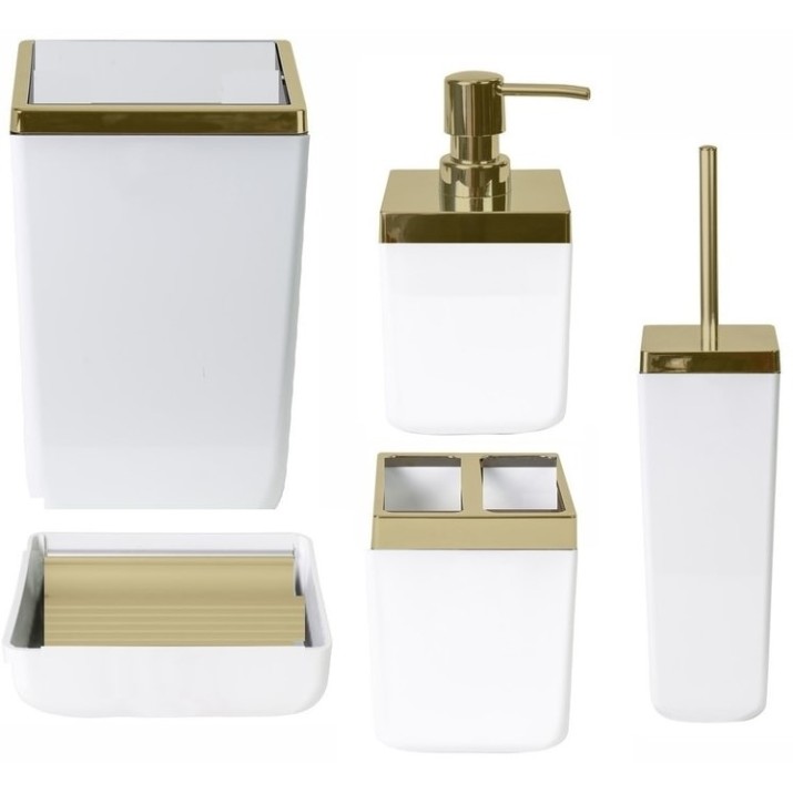 Set pentru baie Primanova White/Gold SAS01-01A