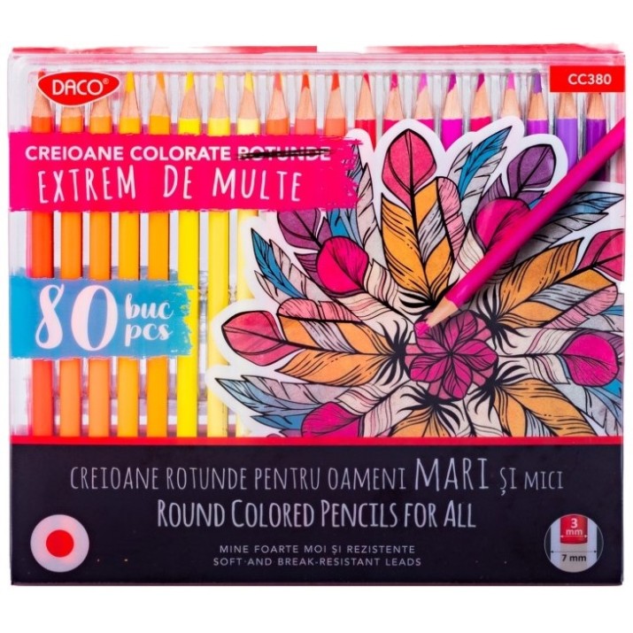 Creioane colorate Daco 80pcs (CC380)