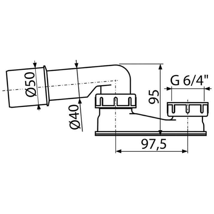 Sifon pentru cada Alcaplast A532-DN50 1 1/2" 50 (113076)