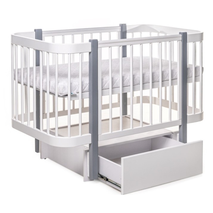 Кроватка Eucalyptus Karol Premium White/Grey (DS-9021)