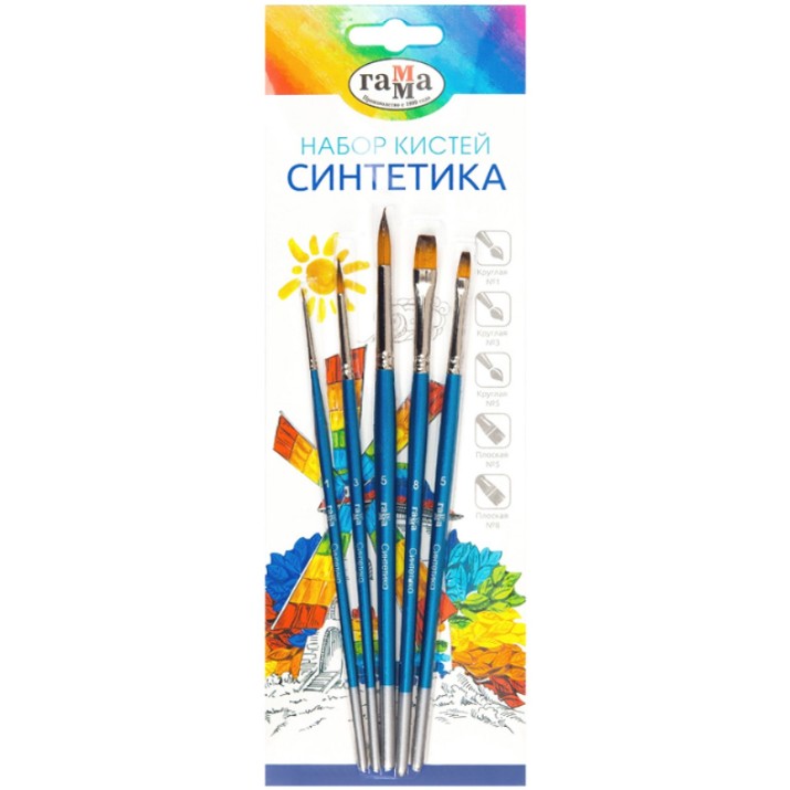Set pensule pentru desen Gamma Synthetics 5pcs