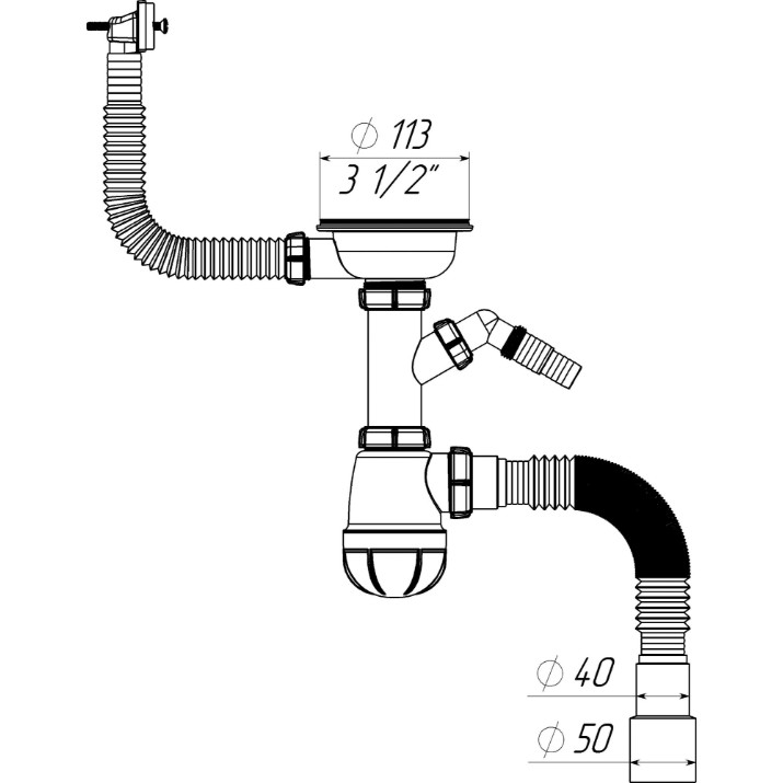 Сифон для раковины Aquant B0147-20-MR