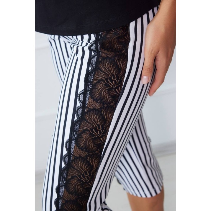 Pijama Ajoure T23572/1 Print Stripes Black XL