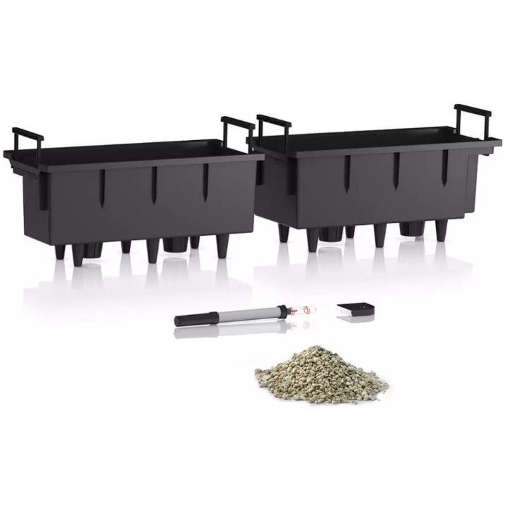 Цветочный горшок Lechuza Balconera Stone 80 Graphite Black