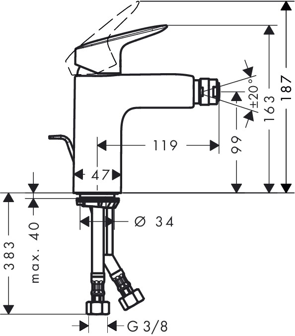 Смеситель для биде Hansgrohe Logis (71200000)