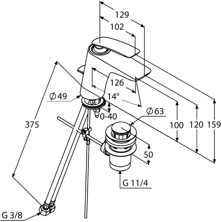 Baterie lavoar Kludi Balance (520230575)
